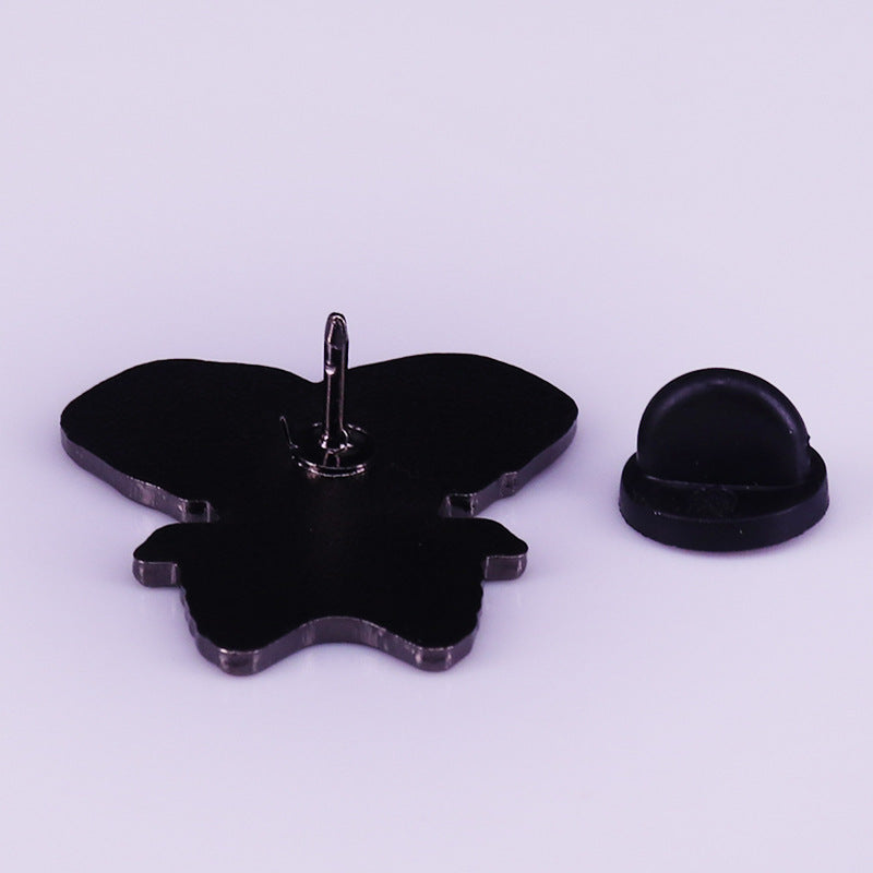 Two-Headed Skeleton Black And White Pin