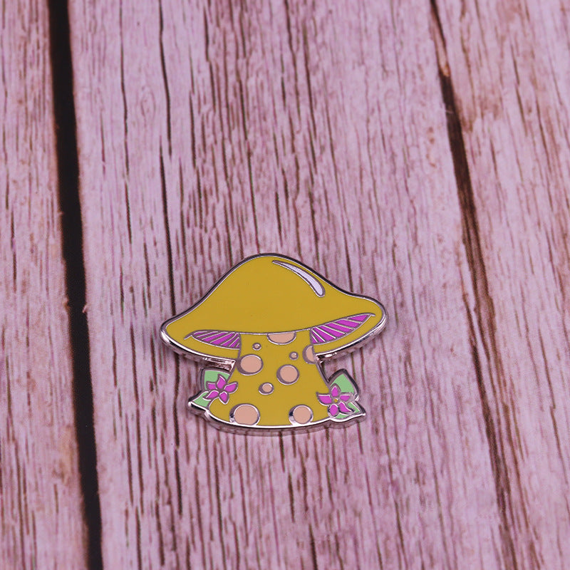 Yellow Mushroom Flower Plant Pin