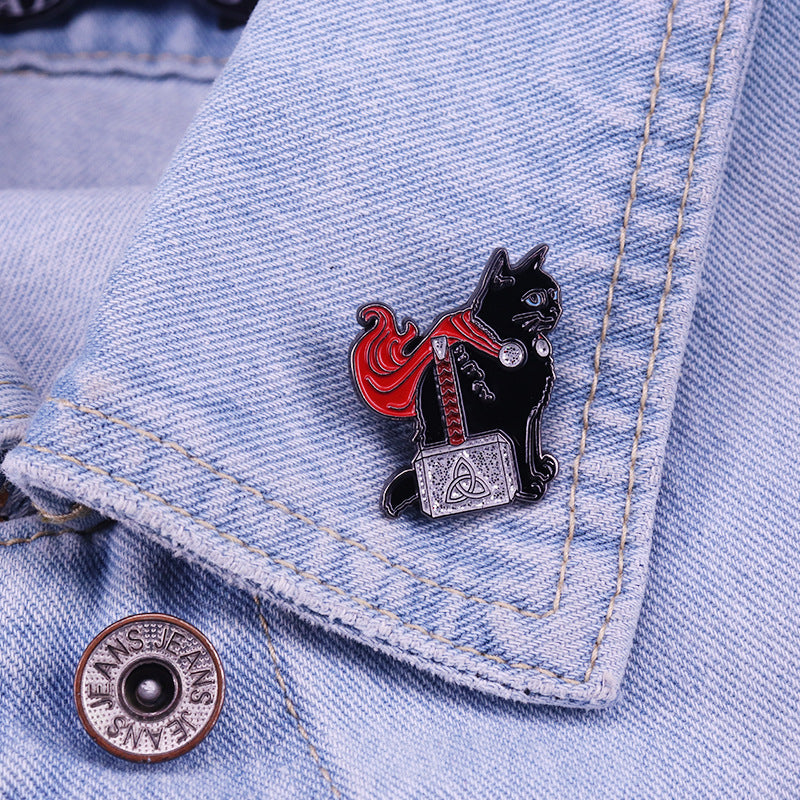 Black Cat Thor Pin