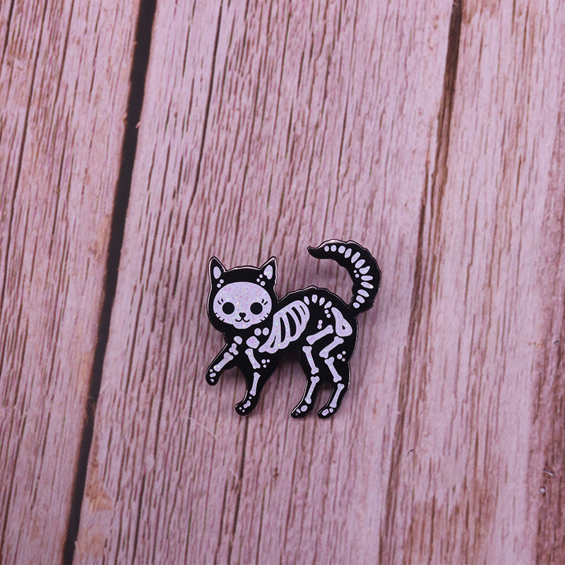 Skeleton Cat Pin