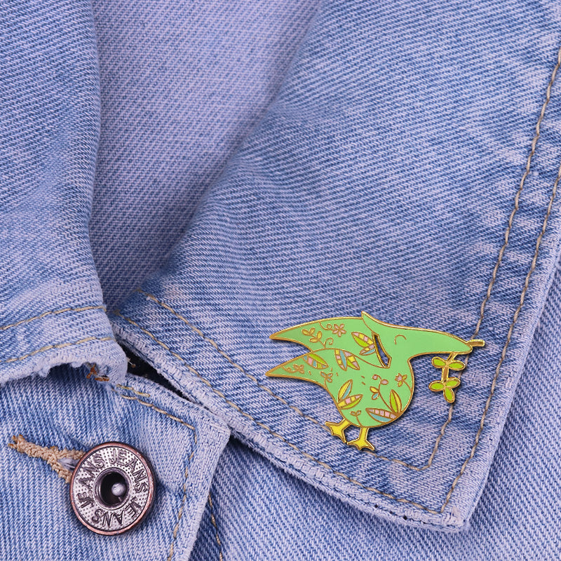 Beautiful Flower Pterodactyl Dinosaur Pin