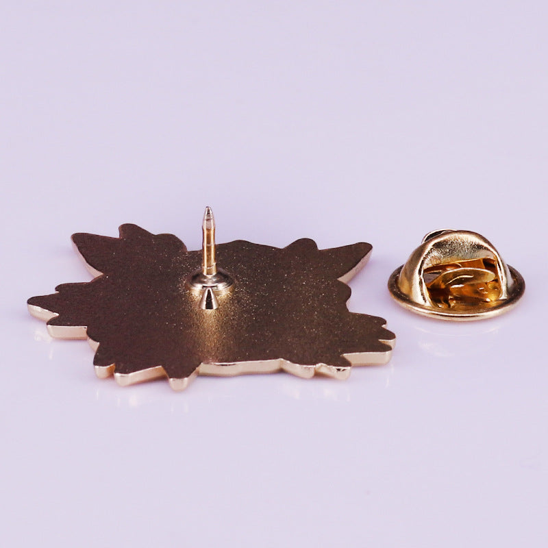 Black Bat And Flower Pin