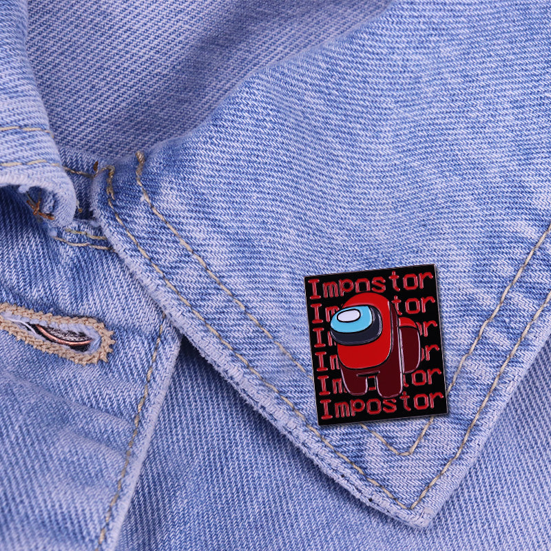 Among Us Red Character Pin