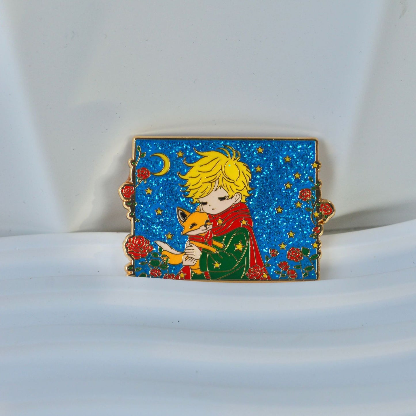 The Little Prince and the Fox Glitter Pin