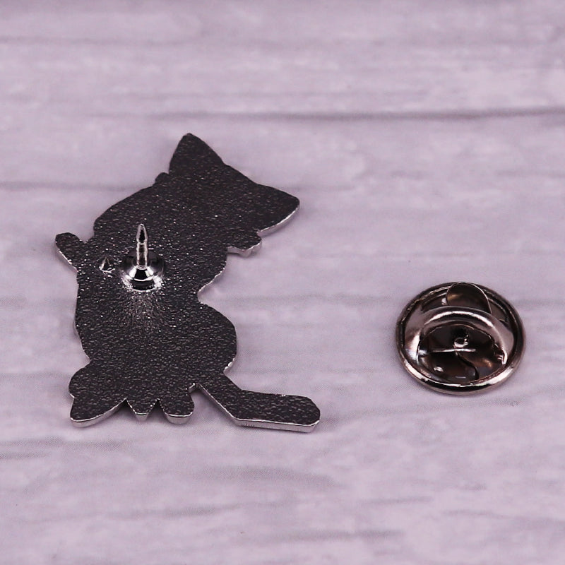 Blue Ice Hockey Cat Pin
