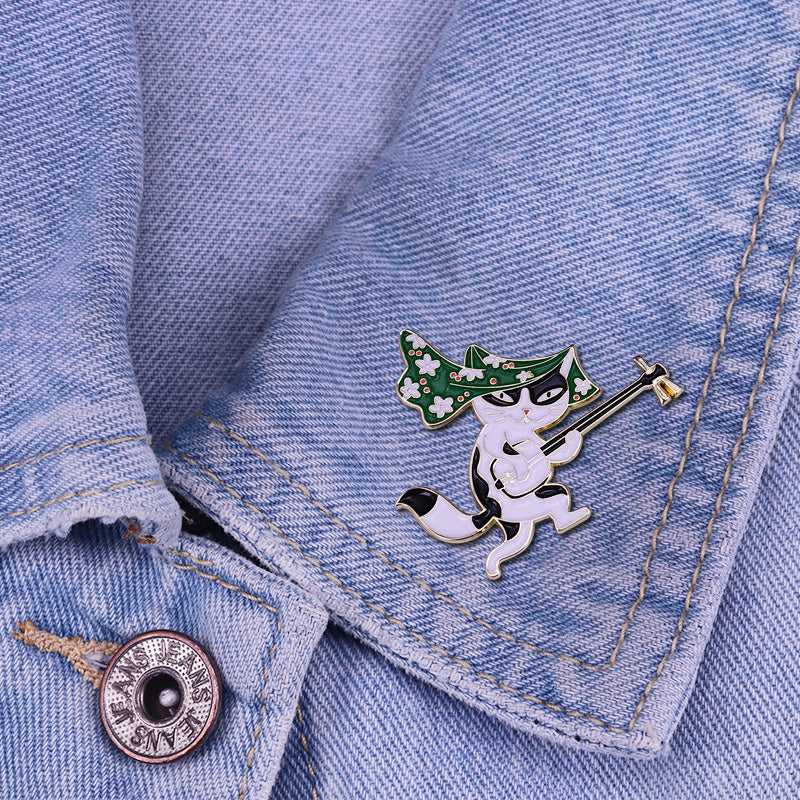 Cats Playing Instruments Pin