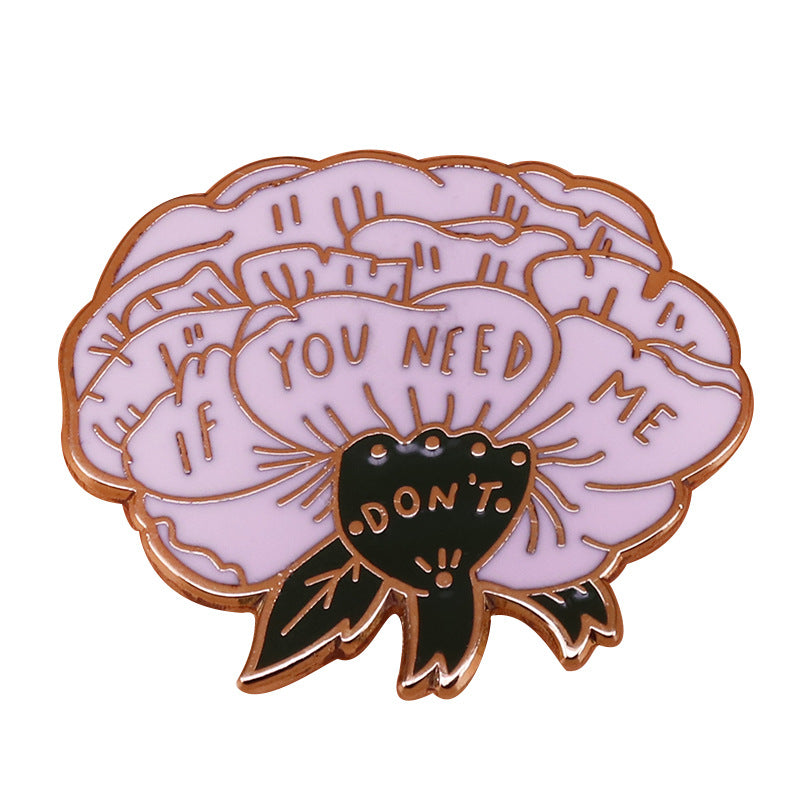 front view of Don'T Need Me Broccoli Pin
