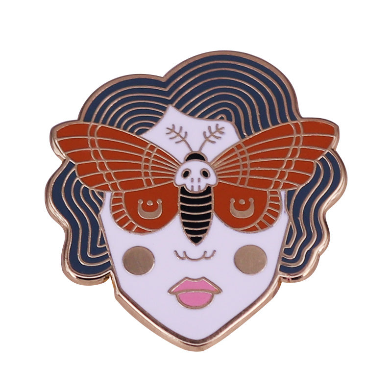 Skull Moth Girl Death'S-Head Hawkmoth Pin