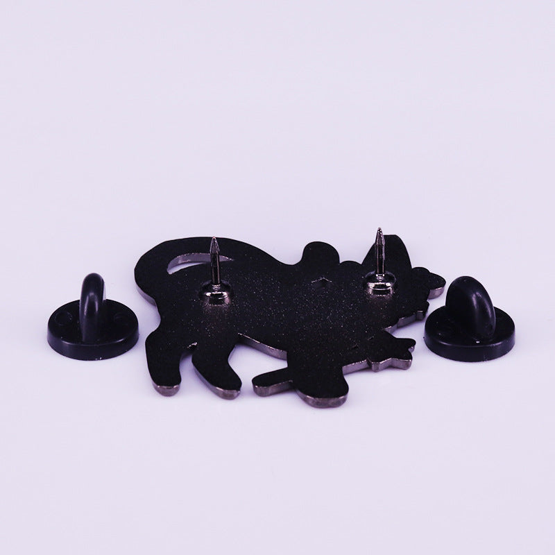Magic Wand Wizard Cat Moon Stars Pin