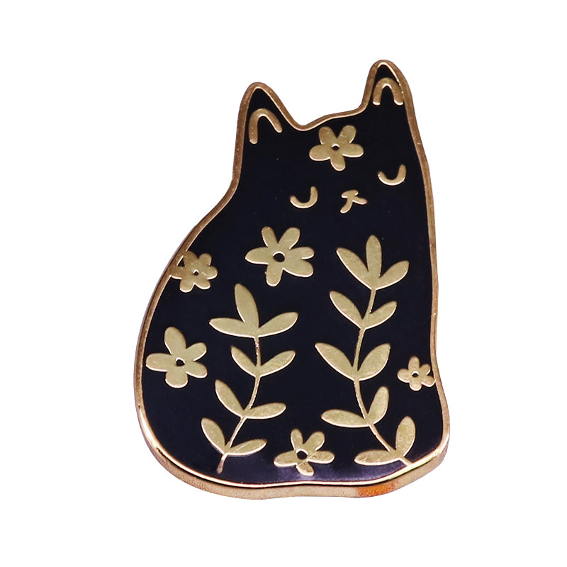 A Black Cat'S Christmas Pin