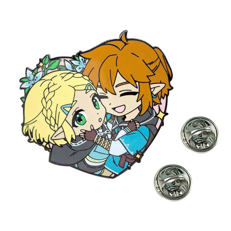 Zelda and Link Game Pin