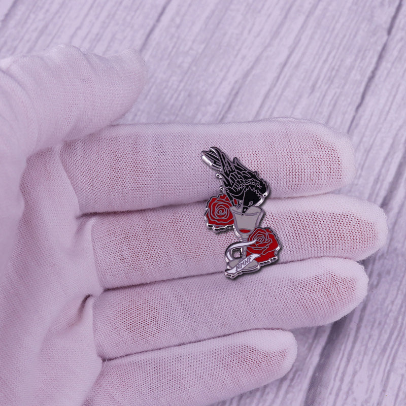 Crows Drinking Red Wine And Red Roses Six People Pin