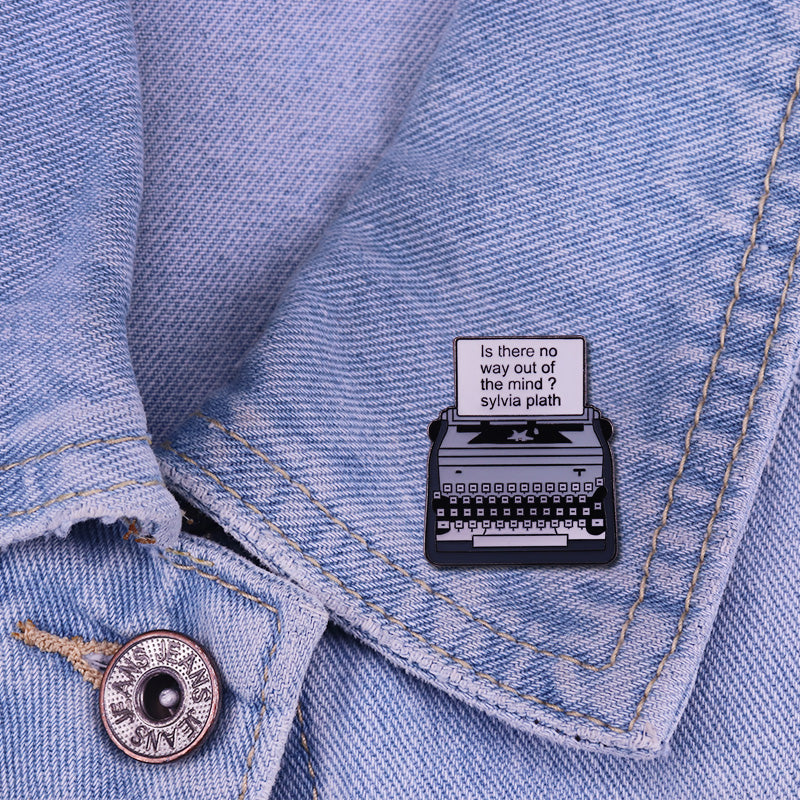 Sylvia Plath'S Gray Typewriter Pin