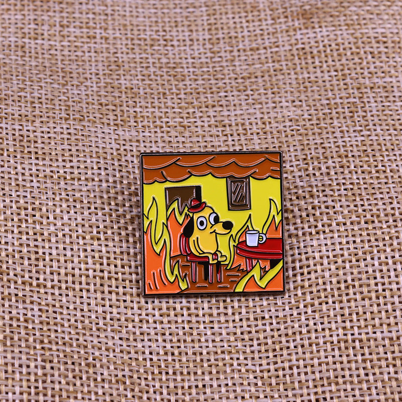 This Is Fine Dog Meme Pin