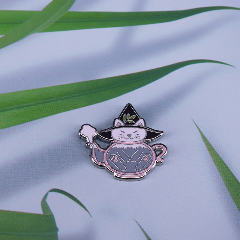 Wizard Cat Teapot Pin