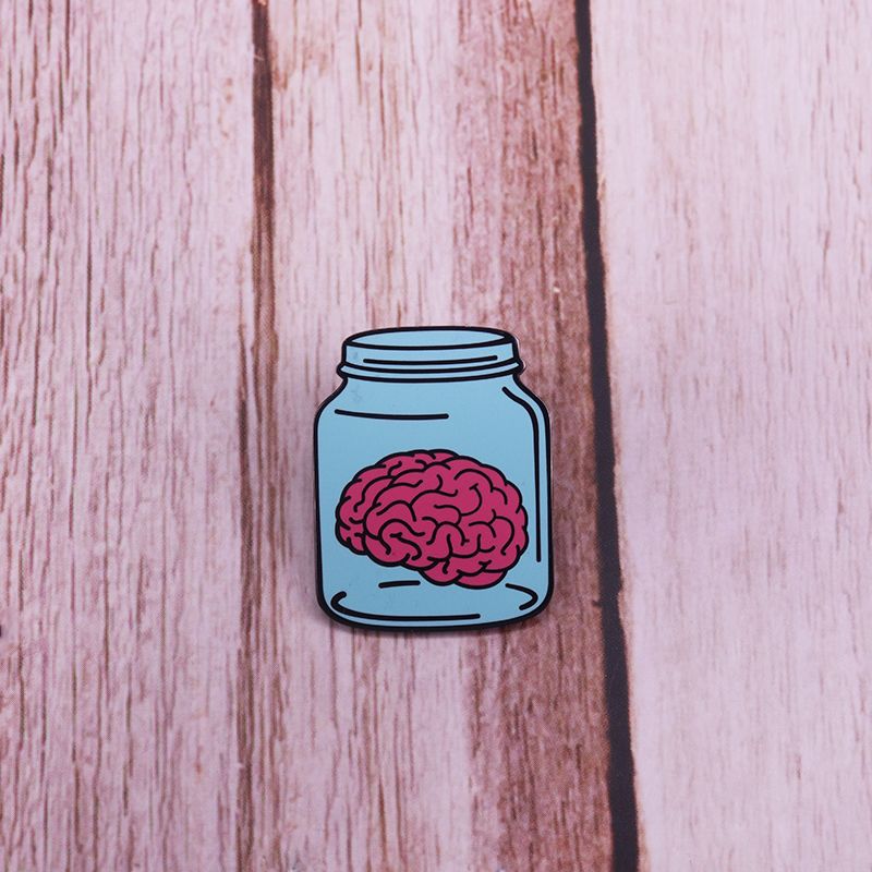 Anatomical Brain In A Jar Pin
