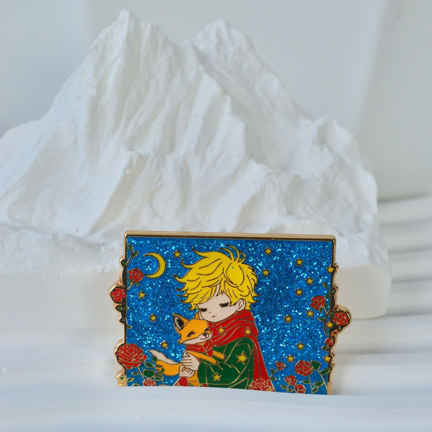 The Little Prince and the Fox Glitter Pin