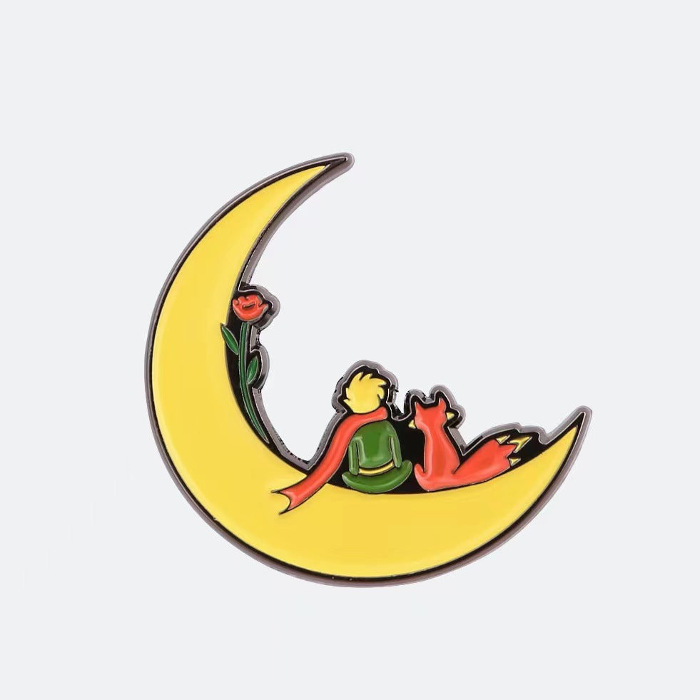 The Little Prince and the Fox's Back View Pin