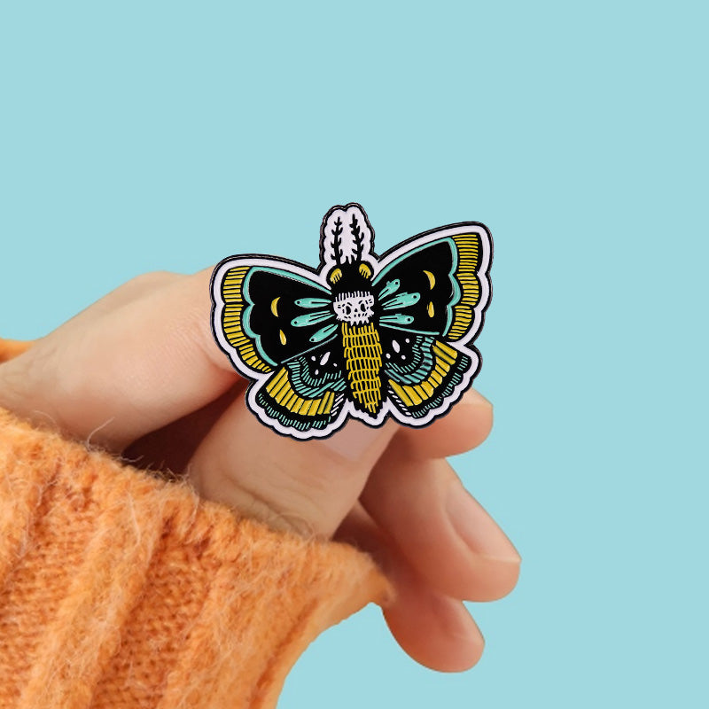 Death Moth Skull Pin