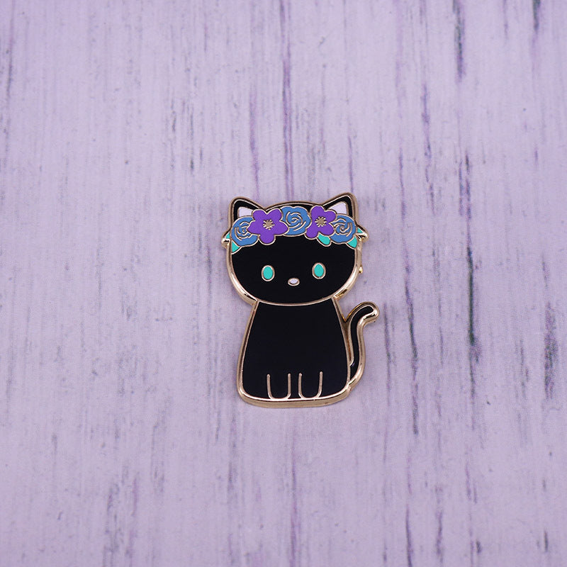 Black Cat Garland Pin