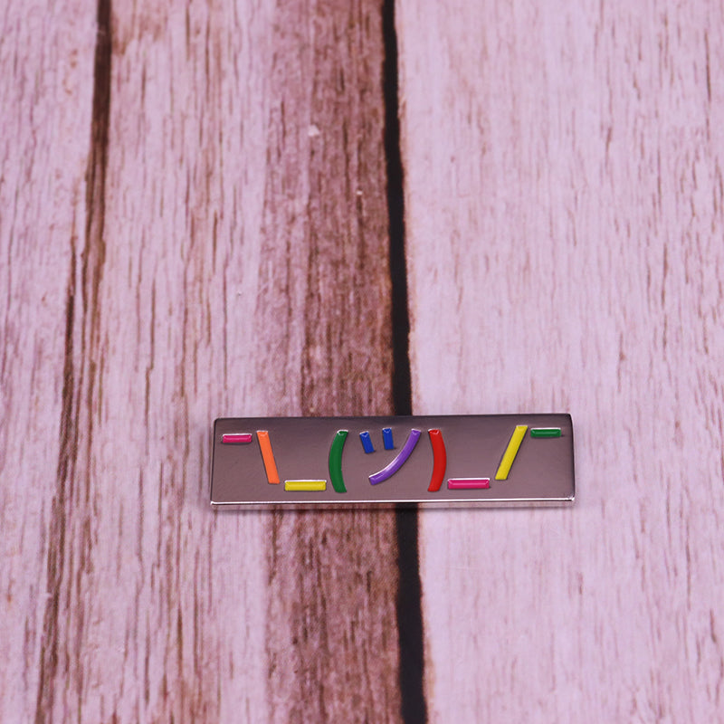 Shrug Rainbow Emoji Pin