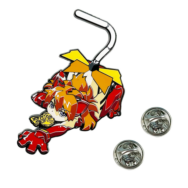 Asuka Cat Evangelion Pin