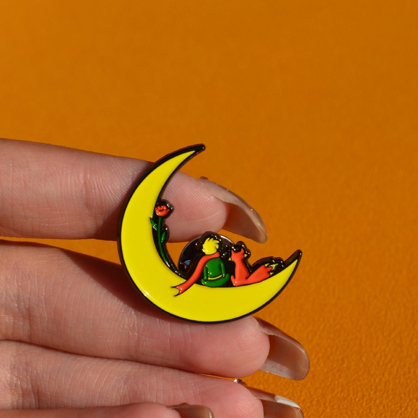 The Little Prince and the Fox's Back View Pin