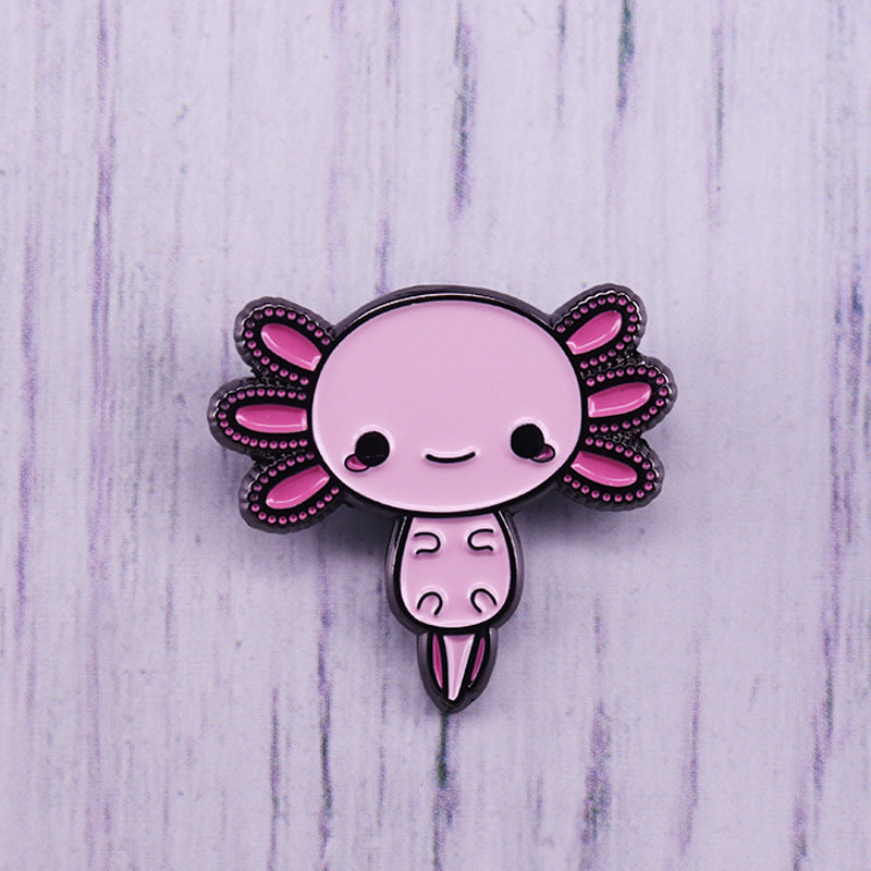 Pink Hexagonal Axolotl Pin