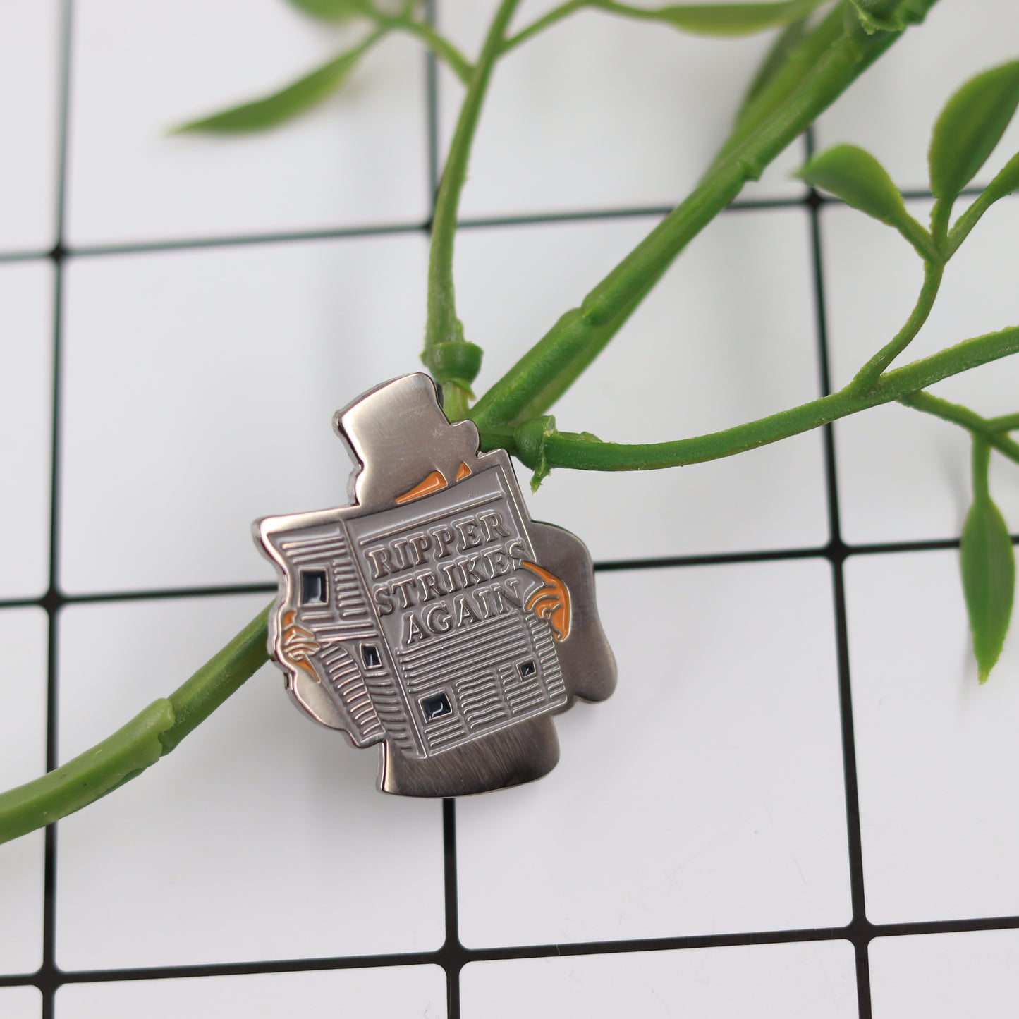 People Reading Newspaper Simple Jack The Ripper Pin