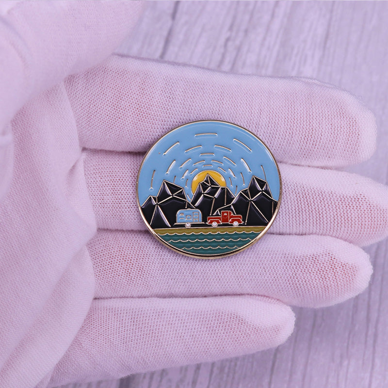 Rv Travel Outdoor Exploration Natural Scenery Pin