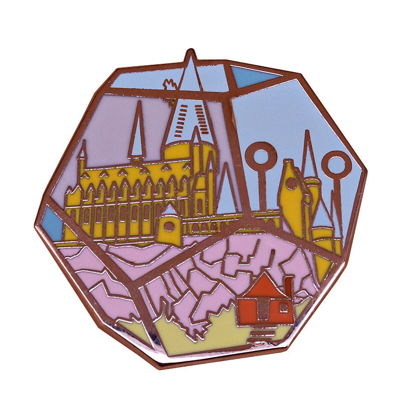 front view of Harry Potter Hogwarts Glass Container D20 Dice Pin
