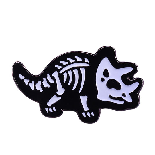 Triceratops Skeleton Art Pin