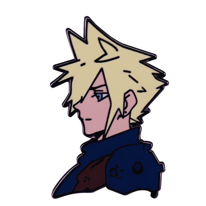 front view of Final Fantasy Vii Cloud Strife Pin