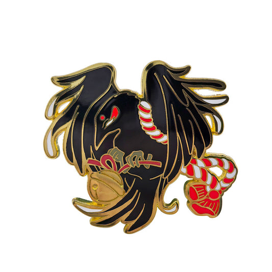 Mythical Crow Shinto Shrine Shimenawa Pin