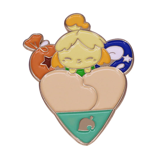 front view of Animal Crossing Isabelle Game Pin