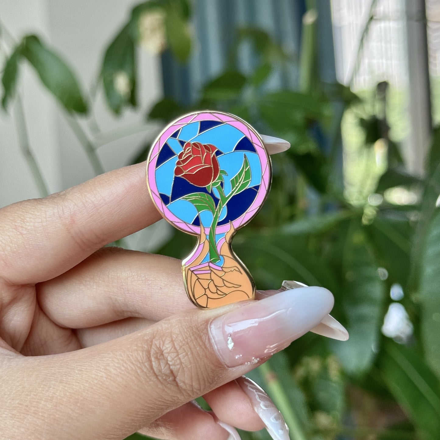 Rose Beauty and the Beast Pin