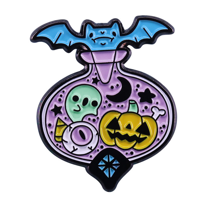 front view of Midnight Magic Bottle Pin