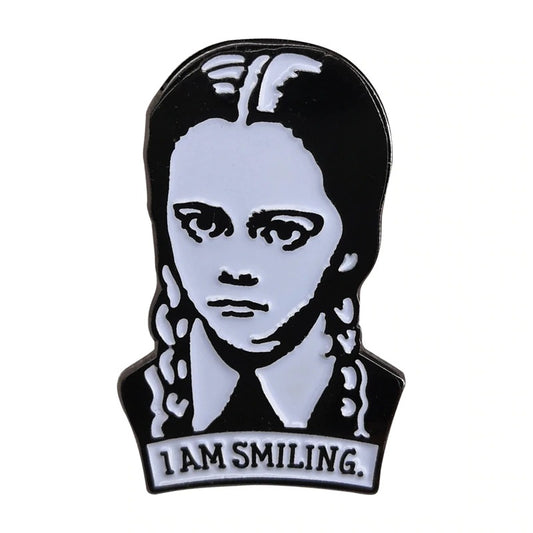 I'M Smiling Wednesday Addams Pin