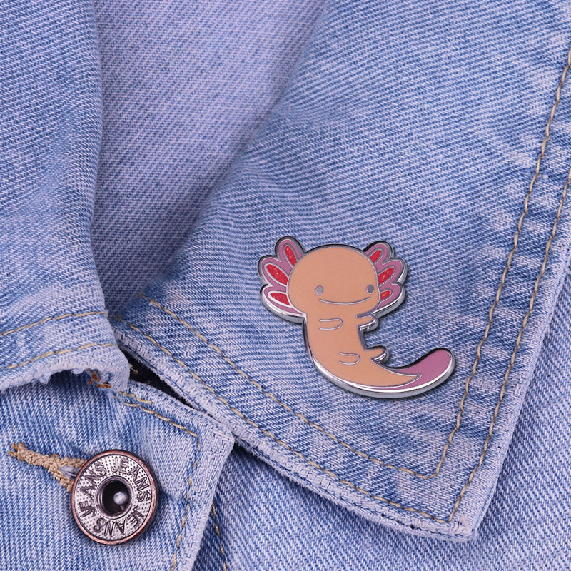 Smiling Axolotl Animal Pin