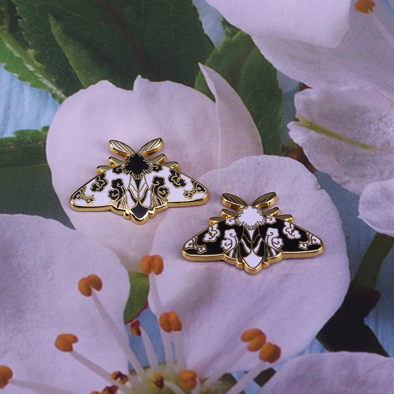 Black And White Butterfly Moth Insect Pin