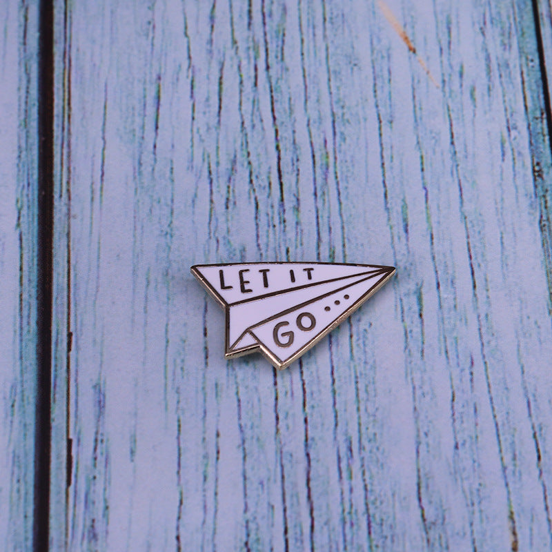 Let It Go Paper Airplane Pin