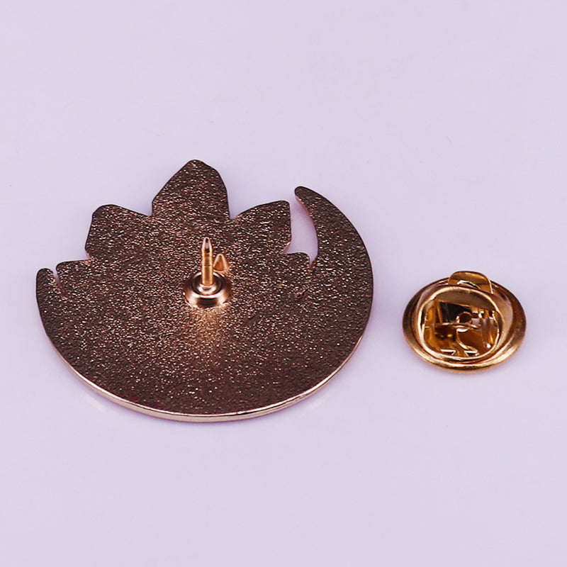 Black Gold Moon Crystal Peony Sailor Moon Pin