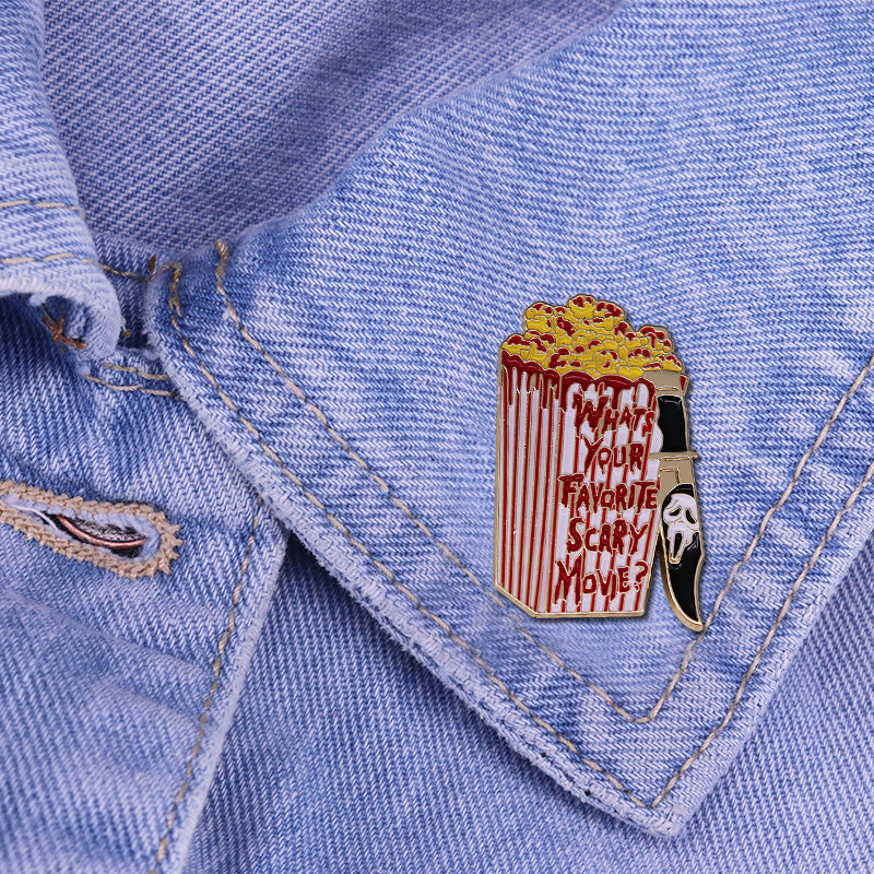Popcorn Skull Killer Pin