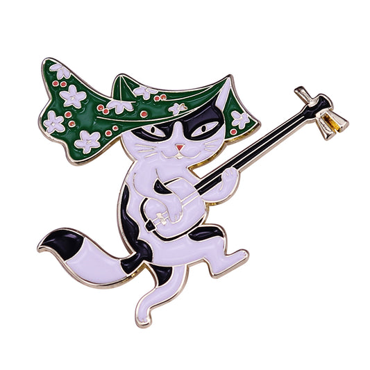 Cats Playing Instruments Pin