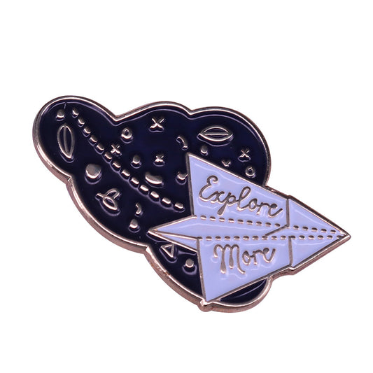 Paper Plane - Explore More Space Galaxy Pin