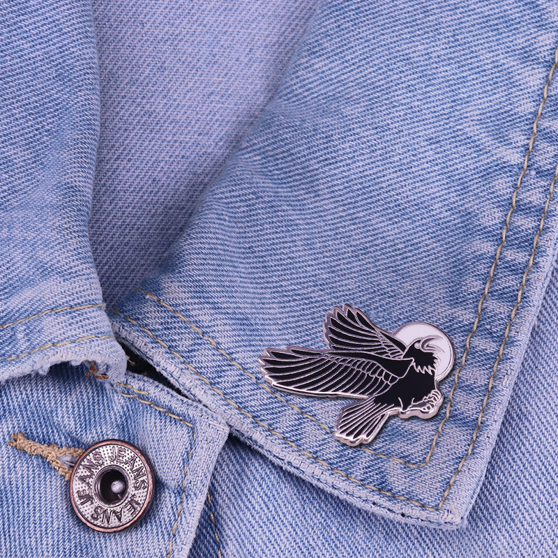 Crow Moon Flight Pin