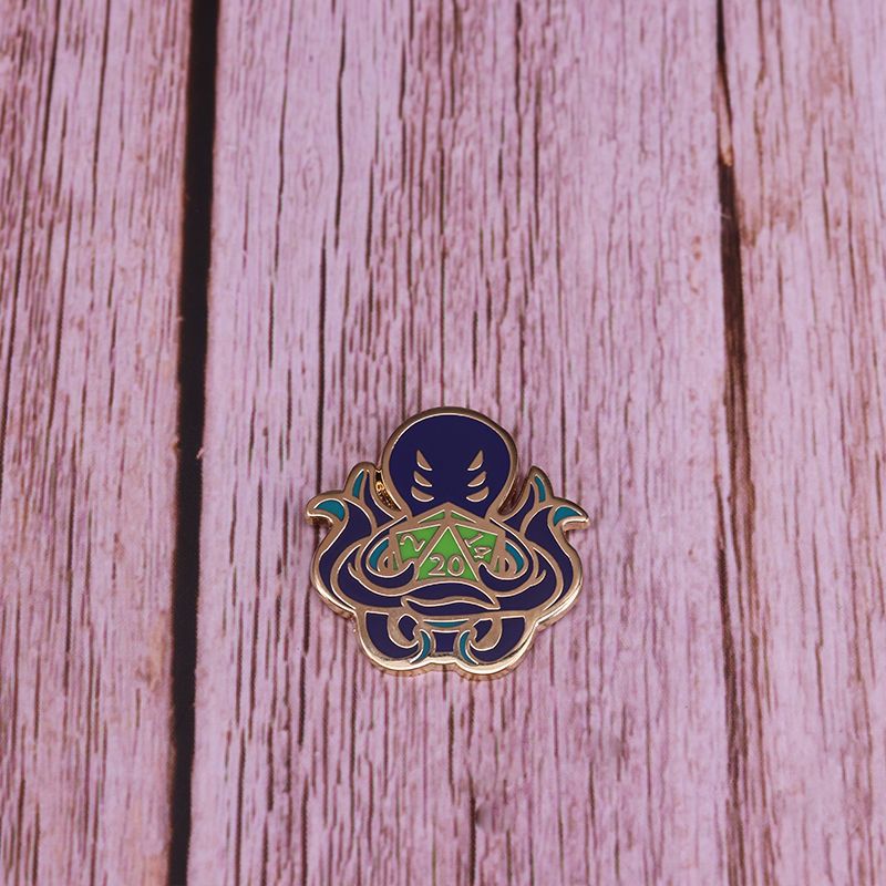 Dungeons & Dragons Octopus D20 Twenty-Sided Dice Pin