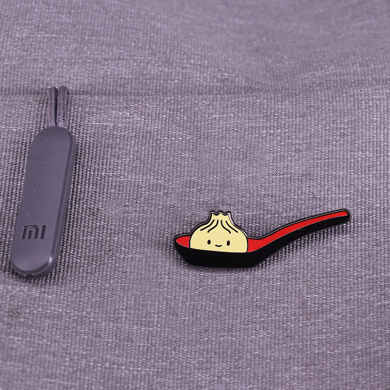 Steamed Buns And Spoons Pin