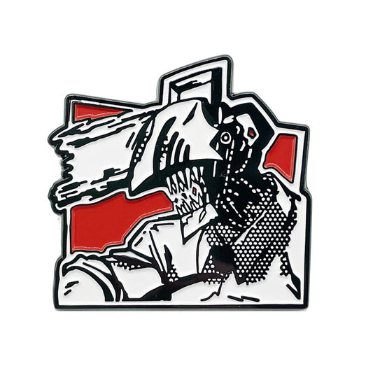 Chainsaw Man Denji Power Manga Style Black and White Pin