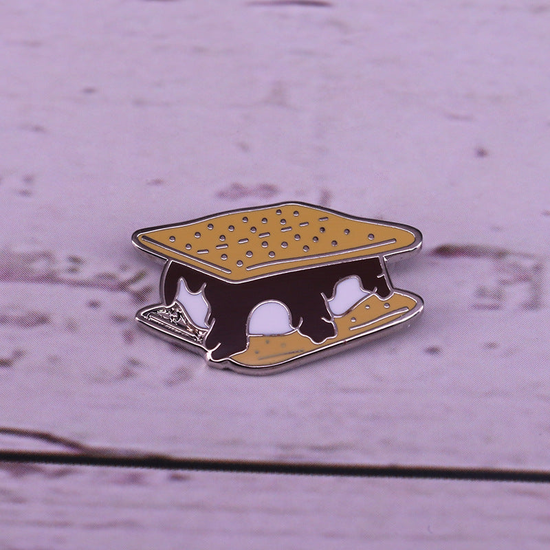 Marshmallow Chocolate Sandwich Cookie Pin